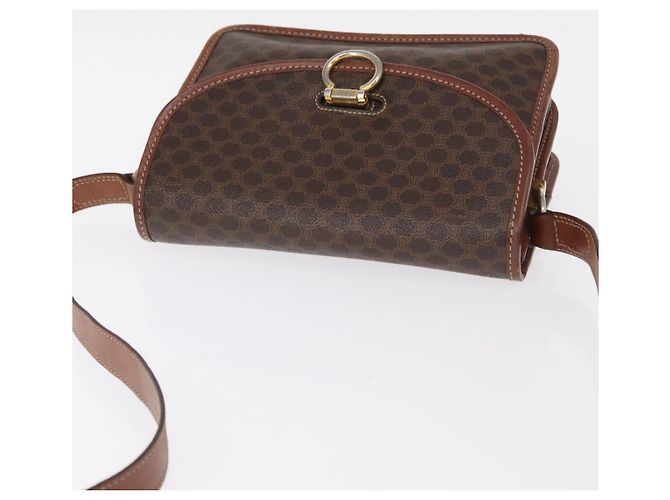 Céline CELINE Macadam Canvas Schultertasche aus PVC-Leder Braun Gold Auth ka570 Golden - vista 6
