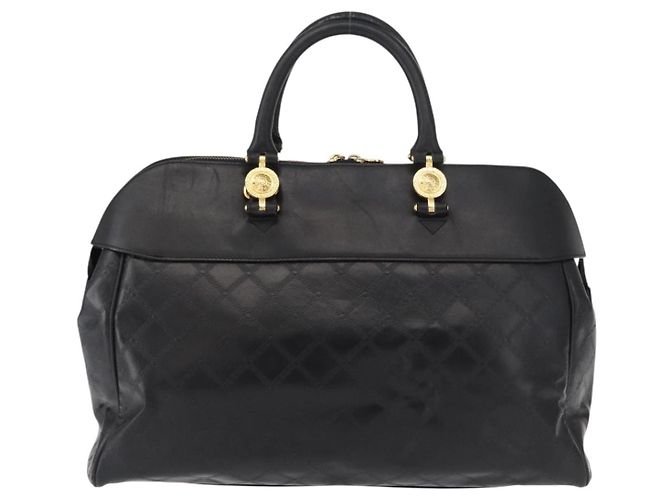 Borsa a mano in pelle VERSACE Gialla Nera Auth yk19622 Nero Giallo - vista 2