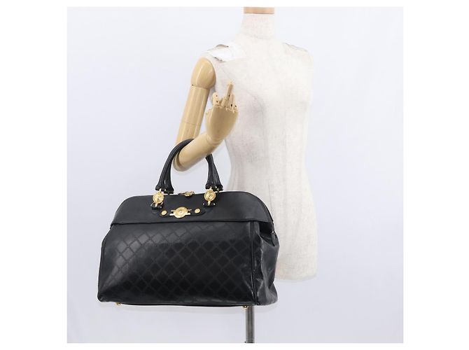 Borsa a mano in pelle VERSACE Gialla Nera Auth yk19622 Nero Giallo - vista 23