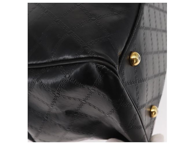Borsa a mano in pelle VERSACE Gialla Nera Auth yk19622 Nero Giallo - vista 9