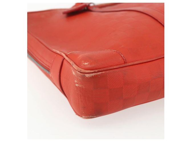 LOUIS VUITTON Borsa Porta Documenti da Viaggio Damier Infini N41143 LV Auth ka518 Arancione - vista 11
