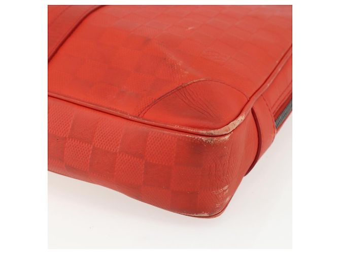 LOUIS VUITTON Borsa Porta Documenti da Viaggio Damier Infini N41143 LV Auth ka518 Arancione - vista 12