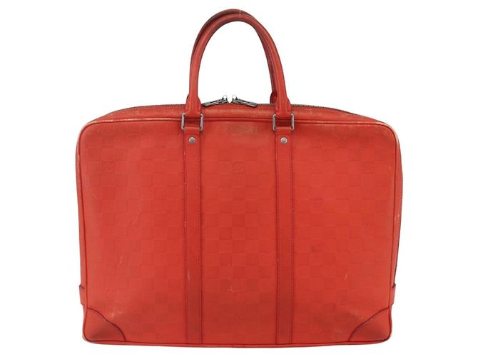 LOUIS VUITTON Borsa Porta Documenti da Viaggio Damier Infini N41143 LV Auth ka518 Arancione - vista 3