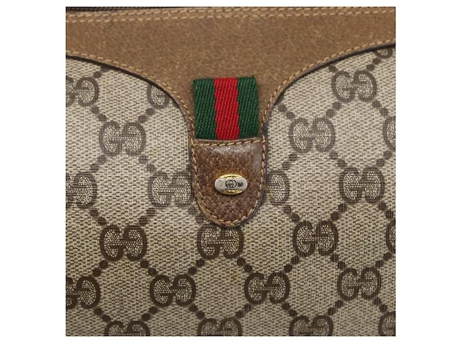 Bolso Sherry Line GG Supreme Web de GUCCI en PVC beige y dorado 89 02 017 Auth BA8189 - vista 15