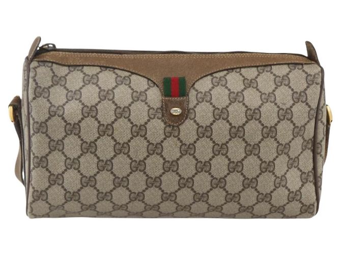 Bolso Sherry Line GG Supreme Web de GUCCI en PVC beige y dorado 89 02 017 Auth BA8189 - vista 2