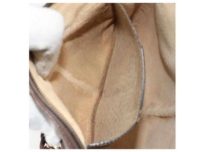 Borsa a Spalla Gucci GG Supreme Web Sherry Line PVC Beige 904 02 047 Auth 155227 D'oro - vista 20