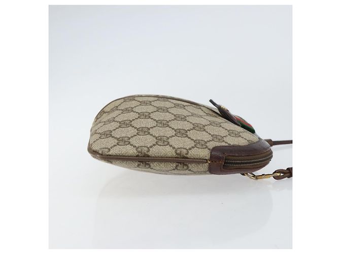 Borsa a Spalla Gucci GG Supreme Web Sherry Line PVC Beige 904 02 047 Auth 155227 D'oro - vista 4