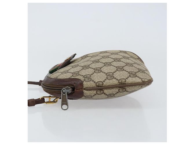Borsa a Spalla Gucci GG Supreme Web Sherry Line PVC Beige 904 02 047 Auth 155227 D'oro - vista 5
