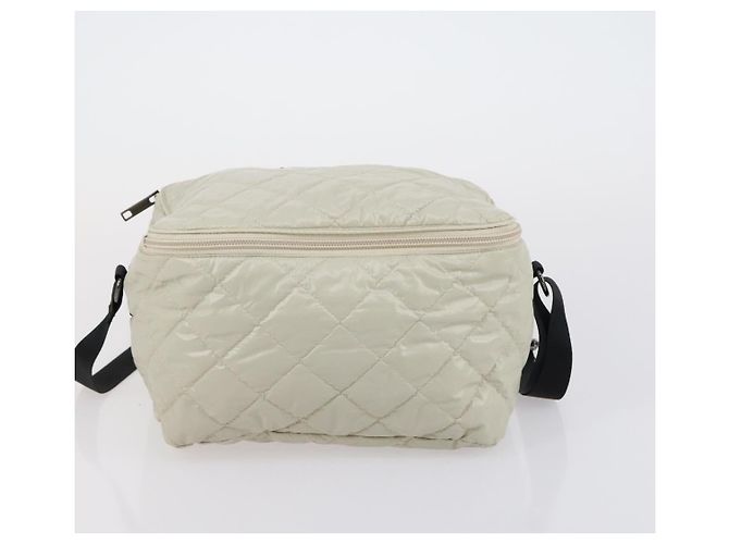 BURBERRY Bolso de Hombro Jimmy Choo Nylon Cuero 2 Conjunto Beige Marfil Auth BA8473 Crudo - vista 12