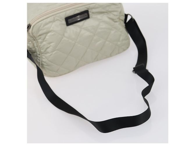 BURBERRY Bolso de Hombro Jimmy Choo Nylon Cuero 2 Conjunto Beige Marfil Auth BA8473 Crudo - vista 14