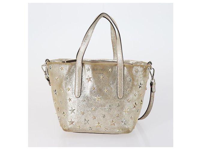 BURBERRY Bolso de Hombro Jimmy Choo Nylon Cuero 2 Conjunto Beige Marfil Auth BA8473 Crudo - vista 2