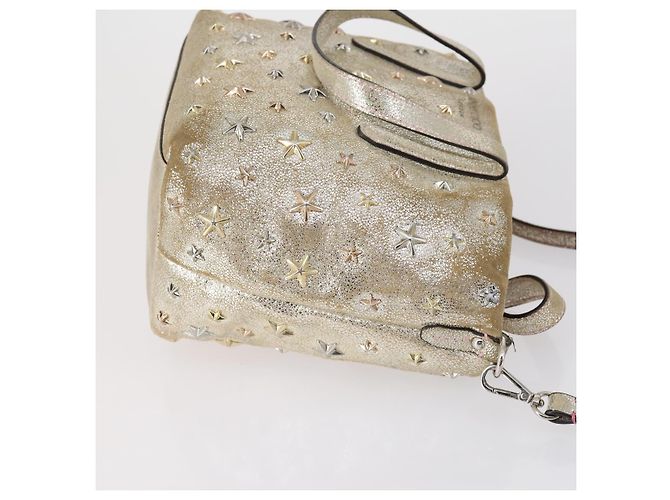 BURBERRY Bolso de Hombro Jimmy Choo Nylon Cuero 2 Conjunto Beige Marfil Auth BA8473 Crudo - vista 4