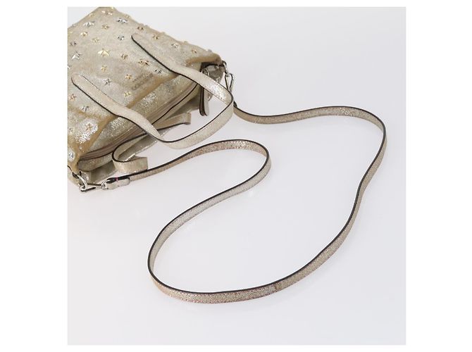 BURBERRY Bolso de Hombro Jimmy Choo Nylon Cuero 2 Conjunto Beige Marfil Auth BA8473 Crudo - vista 5