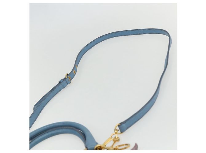 Borsa a mano Miu Miu in pelle 2 in 1 blu oro Auth BA8214 D'oro - vista 10