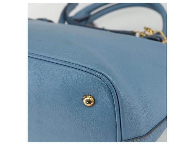 Borsa a mano Miu Miu in pelle 2 in 1 blu oro Auth BA8214 D'oro - vista 14