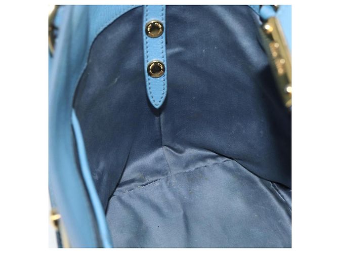 Borsa a mano Miu Miu in pelle 2 in 1 blu oro Auth BA8214 D'oro - vista 21