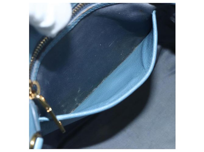 Borsa a mano Miu Miu in pelle 2 in 1 blu oro Auth BA8214 D'oro - vista 22