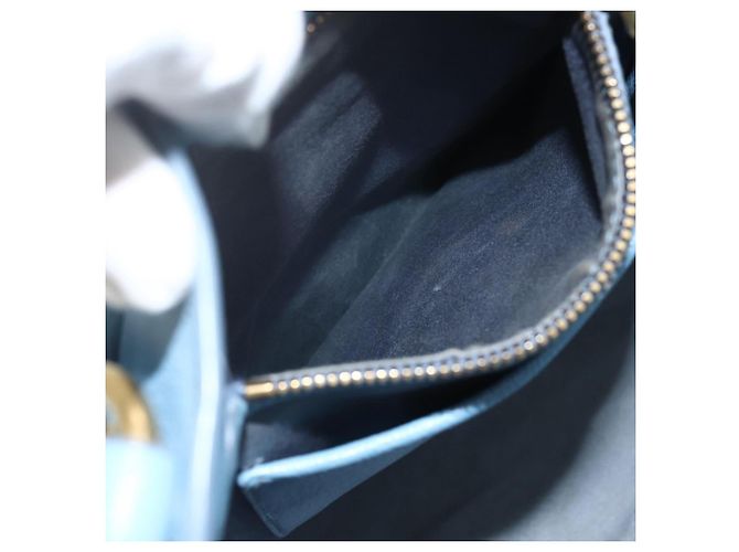 Borsa a mano Miu Miu in pelle 2 in 1 blu oro Auth BA8214 D'oro - vista 23