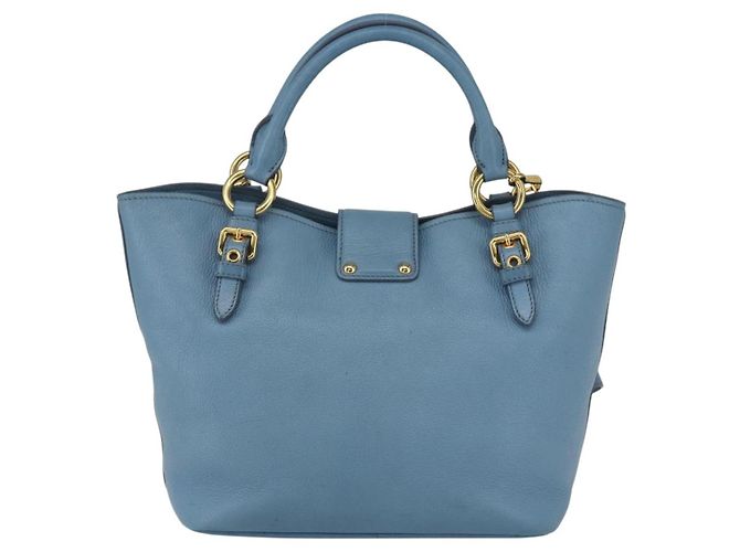 Borsa a mano Miu Miu in pelle 2 in 1 blu oro Auth BA8214 D'oro - vista 3