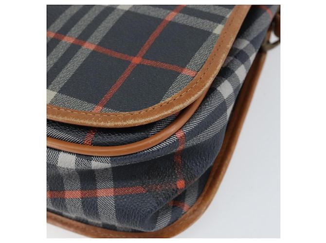 Autre Marque Bolso de Hombro Burberrys Nova Check PVC Marino Oro Auth 155468 Dorado Azul marino - vista 10