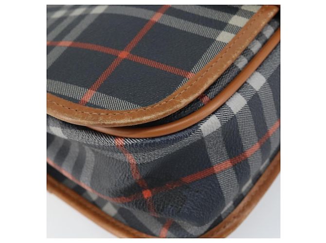 Autre Marque Bolso de Hombro Burberrys Nova Check PVC Marino Oro Auth 155468 Dorado Azul marino - vista 11