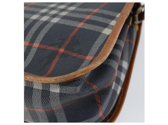 Autre Marque Bolso de Hombro Burberrys Nova Check PVC Marino Oro Auth 155468 Dorado Azul marino - vista 12