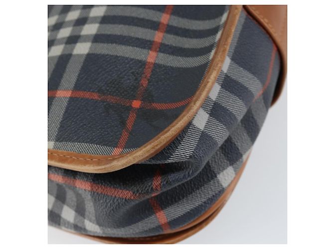 Autre Marque Bolso de Hombro Burberrys Nova Check PVC Marino Oro Auth 155468 Dorado Azul marino - vista 13