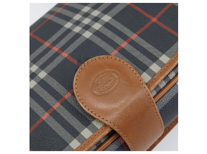 Autre Marque Bolso de Hombro Burberrys Nova Check PVC Marino Oro Auth 155468 Dorado Azul marino - vista 14