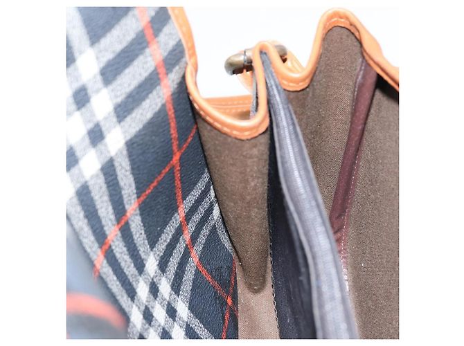 Autre Marque Bolso de Hombro Burberrys Nova Check PVC Marino Oro Auth 155468 Dorado Azul marino - vista 17