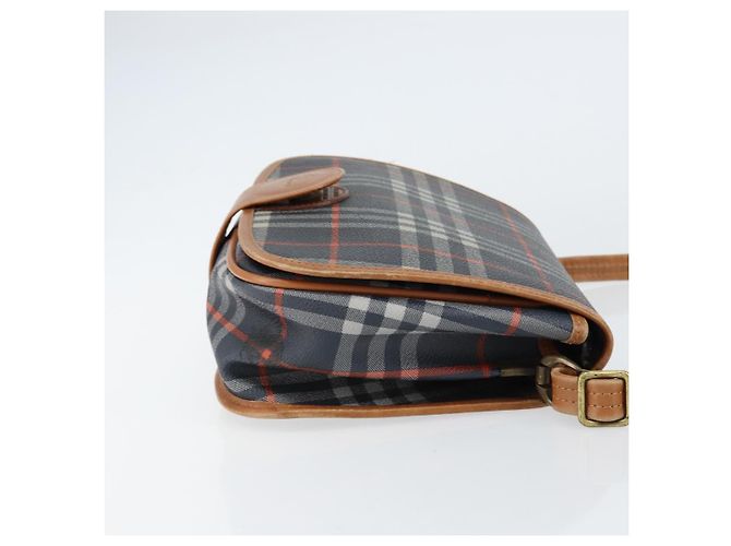 Autre Marque Bolso de Hombro Burberrys Nova Check PVC Marino Oro Auth 155468 Dorado Azul marino - vista 4