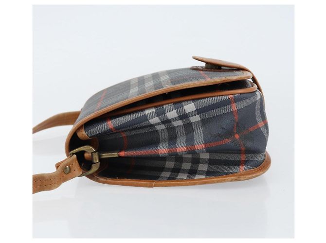 Autre Marque Bolso de Hombro Burberrys Nova Check PVC Marino Oro Auth 155468 Dorado Azul marino - vista 5