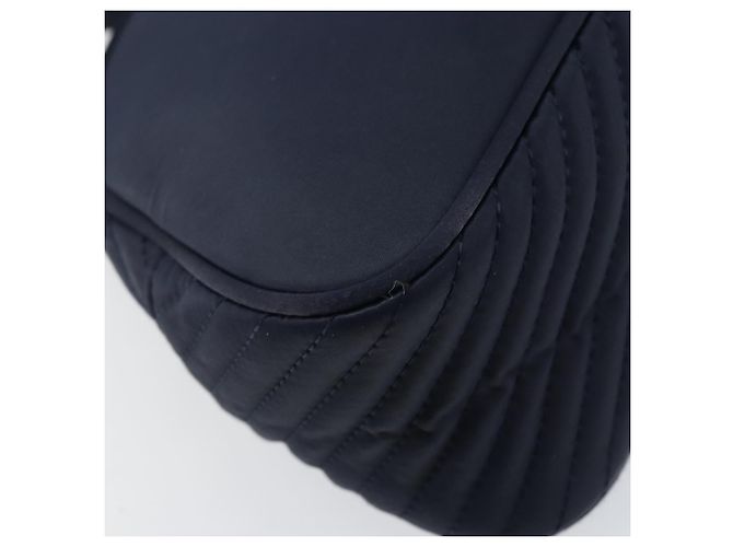 SAINT LAURENT Borsa a mano in nylon blu navy Auth ka542 - vista 13