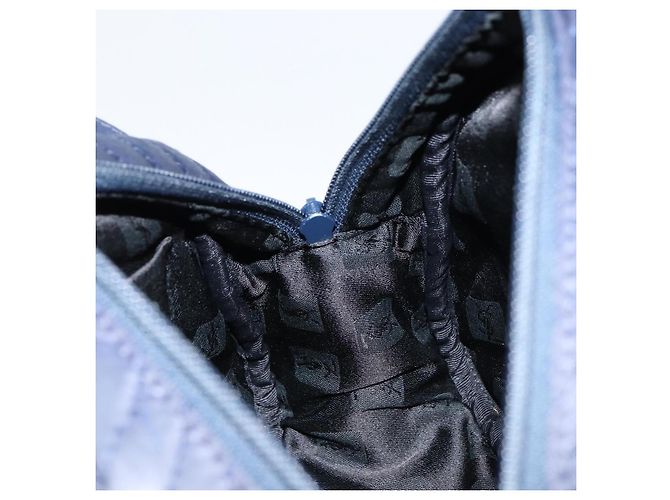 SAINT LAURENT Borsa a mano in nylon blu navy Auth ka542 - vista 17