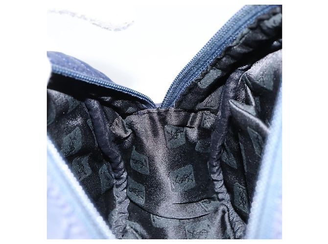 SAINT LAURENT Borsa a mano in nylon blu navy Auth ka542 - vista 18