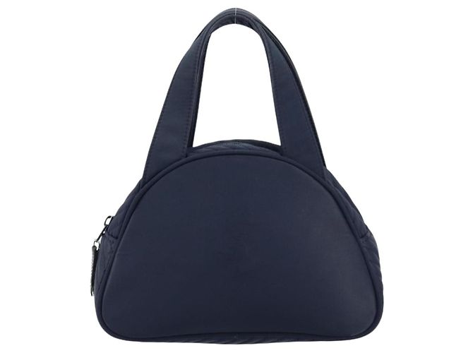 SAINT LAURENT Borsa a mano in nylon blu navy Auth ka542 - vista 2