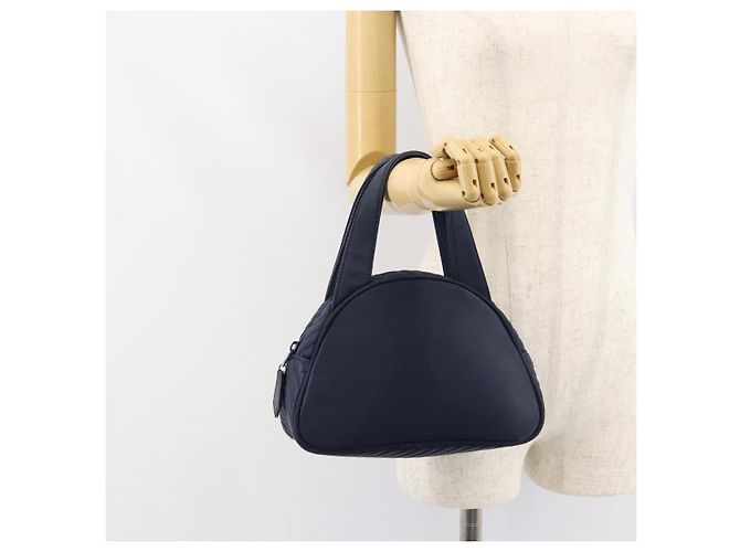 SAINT LAURENT Borsa a mano in nylon blu navy Auth ka542 - vista 20