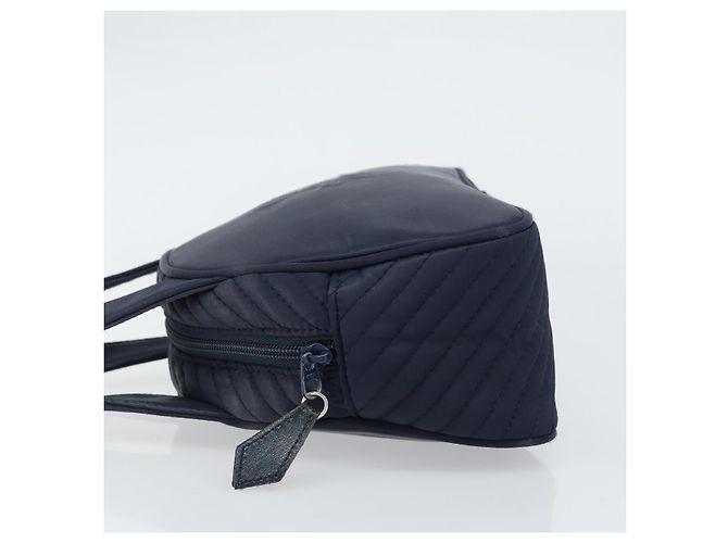 SAINT LAURENT Borsa a mano in nylon blu navy Auth ka542 - vista 5