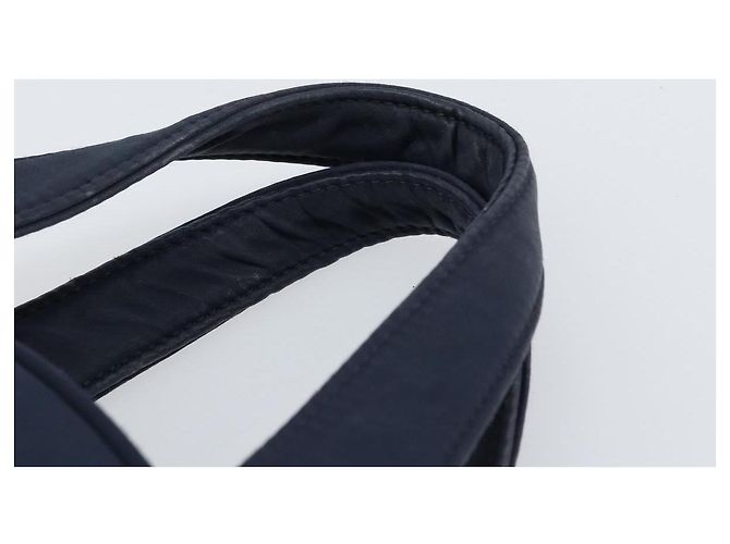 SAINT LAURENT Borsa a mano in nylon blu navy Auth ka542 - vista 8