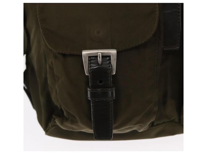 PRADA Backpack Nylon Khaki Silver Auth 154531 Silvery - view 20