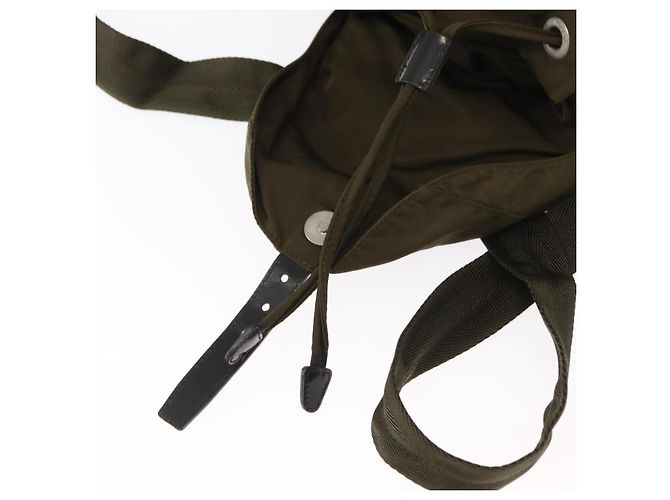 PRADA Backpack Nylon Khaki Silver Auth 154531 Silvery - view 21
