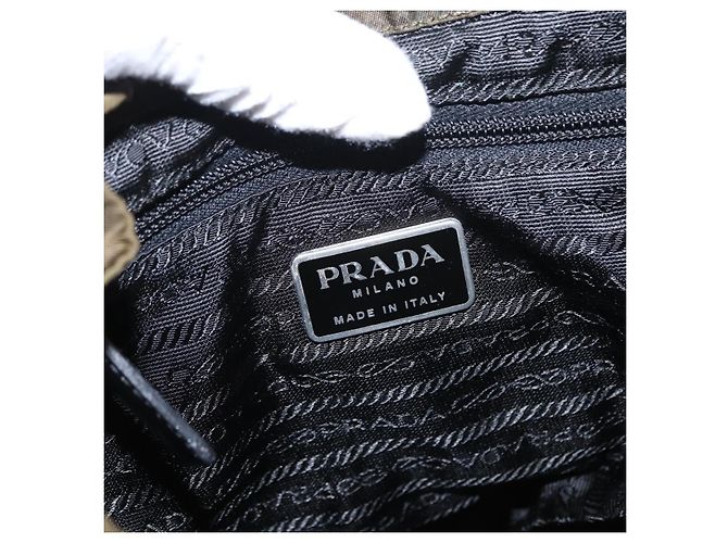 PRADA Backpack Nylon Khaki Silver Auth 154531 Silvery - view 22
