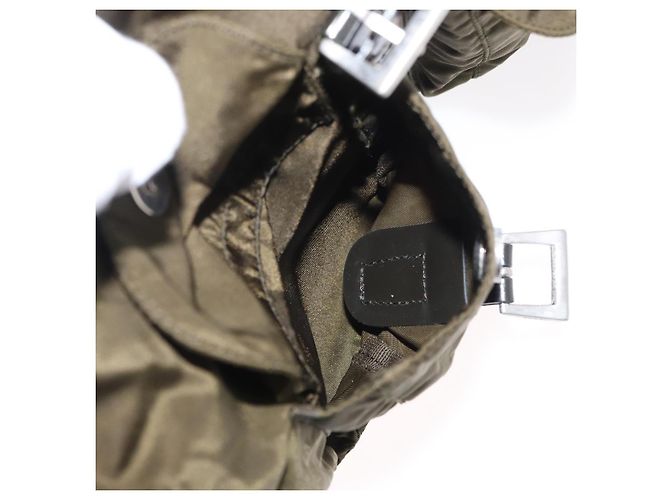 PRADA Backpack Nylon Khaki Silver Auth 154531 Silvery - view 28