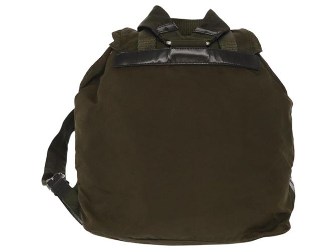PRADA Backpack Nylon Khaki Silver Auth 154531 Silvery - view 3