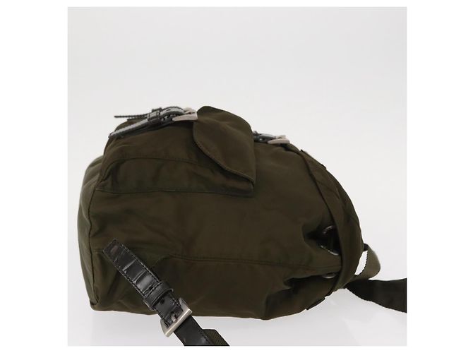 PRADA Backpack Nylon Khaki Silver Auth 154531 Silvery - view 4
