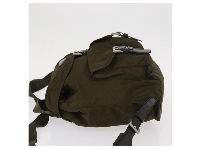 PRADA Backpack Nylon Khaki Silver Auth 154531 Silvery - view 5