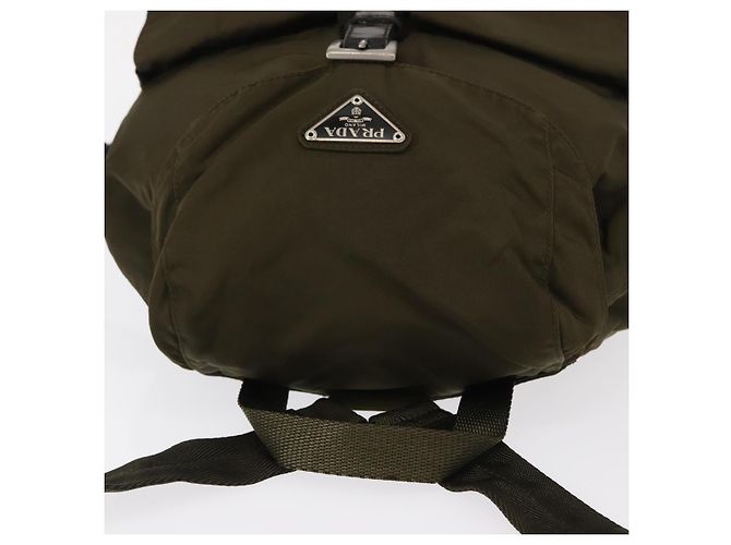 PRADA Backpack Nylon Khaki Silver Auth 154531 Silvery - view 6