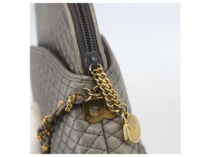 BALLY Schultertasche aus Leder Grau Gold Auth 151768 Braun Golden - Ansicht 14