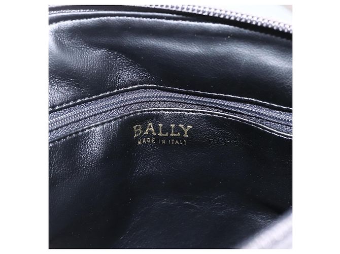 BALLY Schultertasche aus Leder Grau Gold Auth 151768 Braun Golden - Ansicht 15