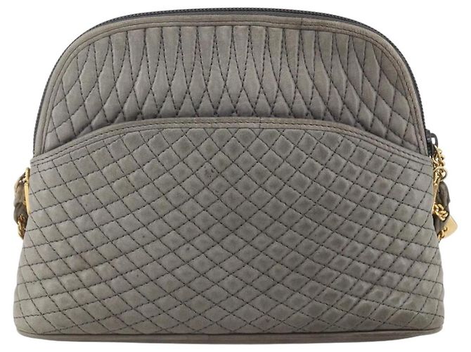 BALLY Schultertasche aus Leder Grau Gold Auth 151768 Braun Golden - Ansicht 3