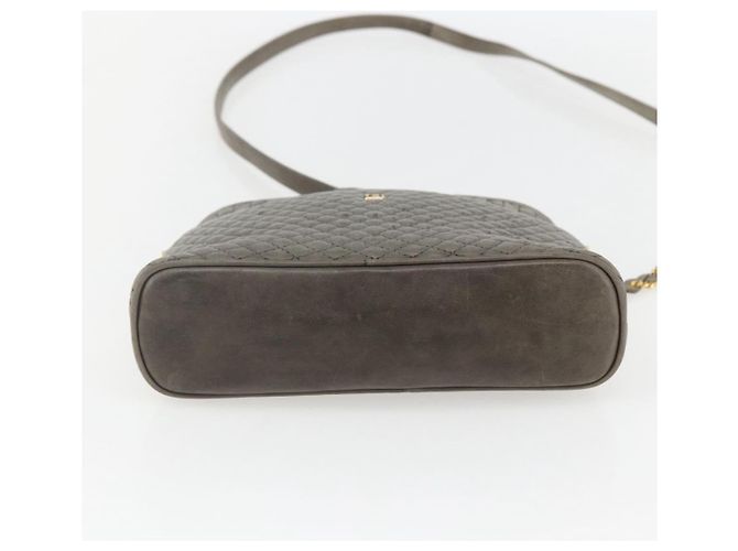 BALLY Schultertasche aus Leder Grau Gold Auth 151768 Braun Golden - Ansicht 9